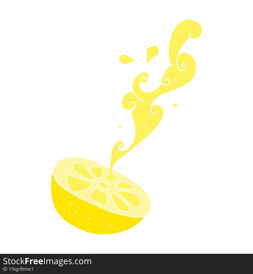 flat color illustration of a cartoon lemon