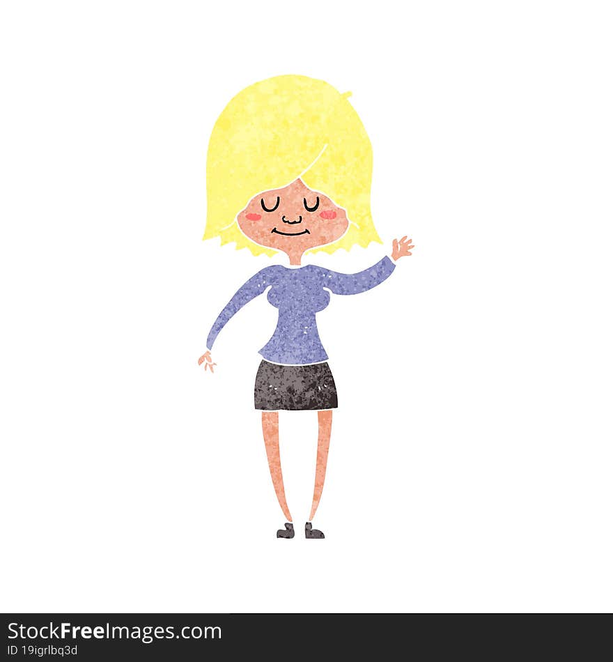 cartoon happy woman