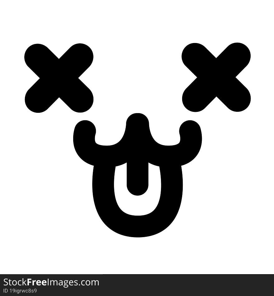 cute happy animal dead face icon