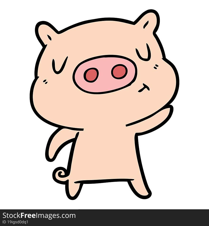 cartoon content pig. cartoon content pig