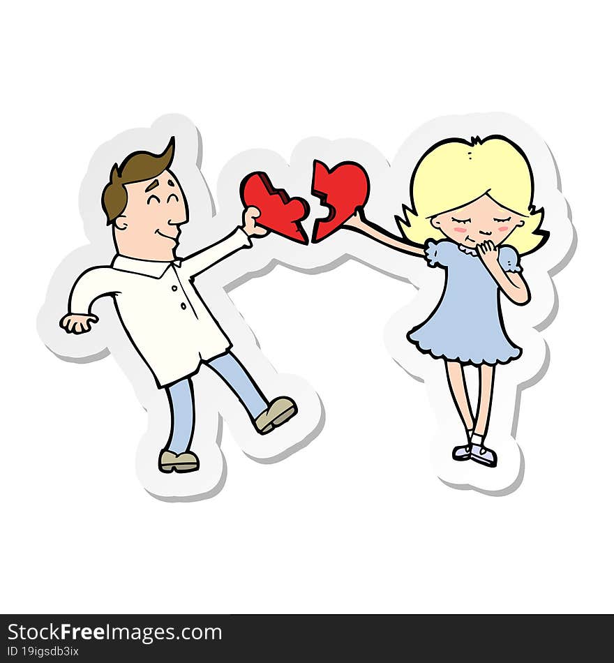 Sticker Of A Cartoon Couple In Love