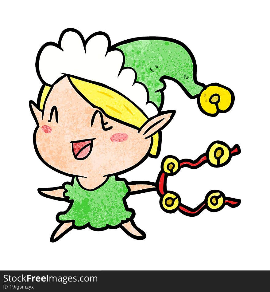 cartoon happy christmas elf. cartoon happy christmas elf