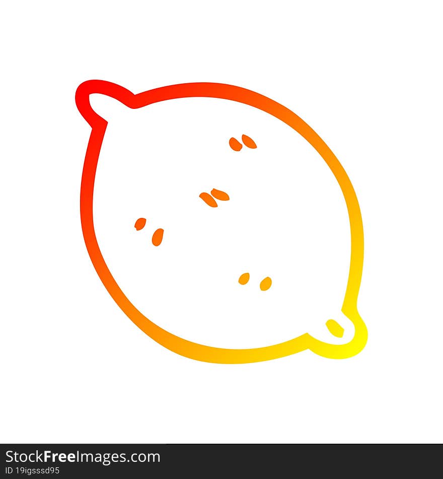 warm gradient line drawing cartoon organic lemon