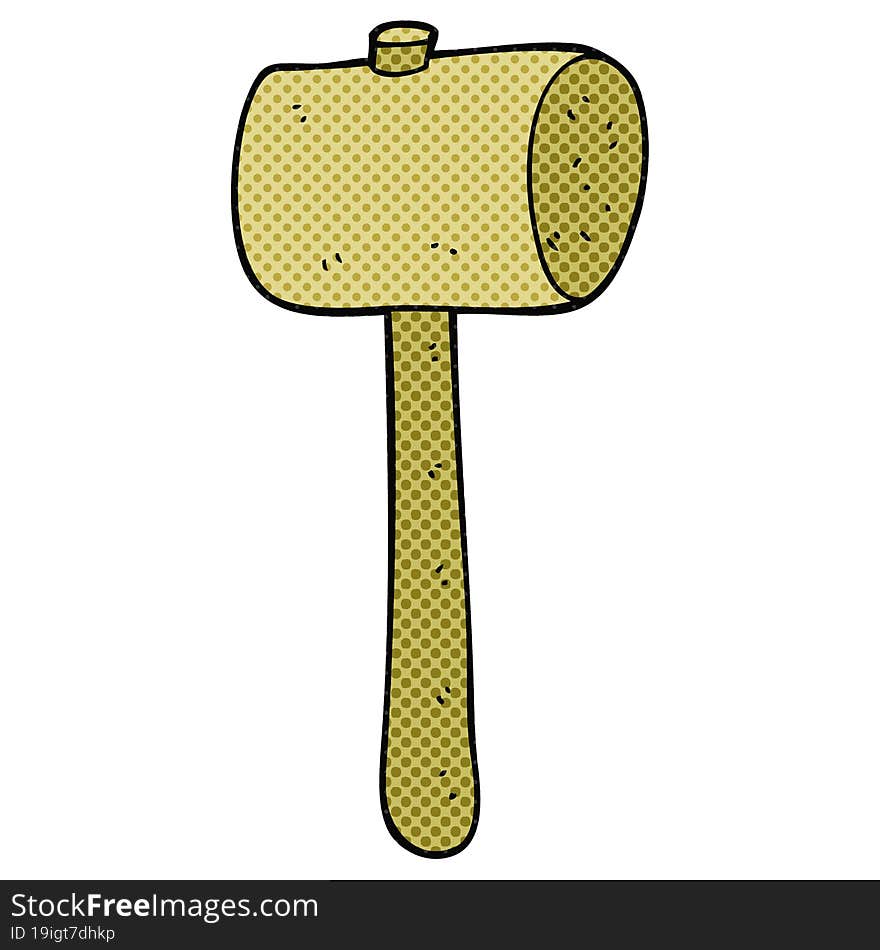 cartoon wooden mallet