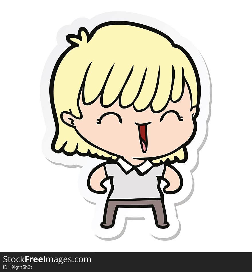 sticker of a cartoon woman