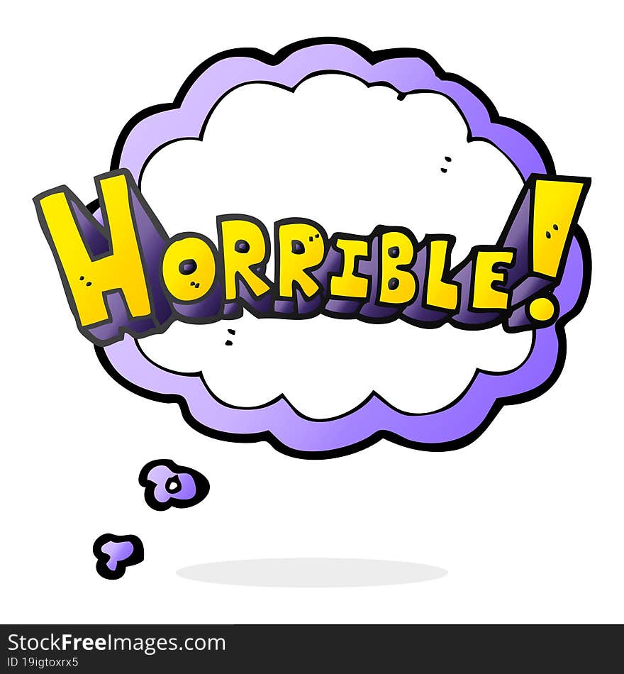 thought bubble cartoon word horrible