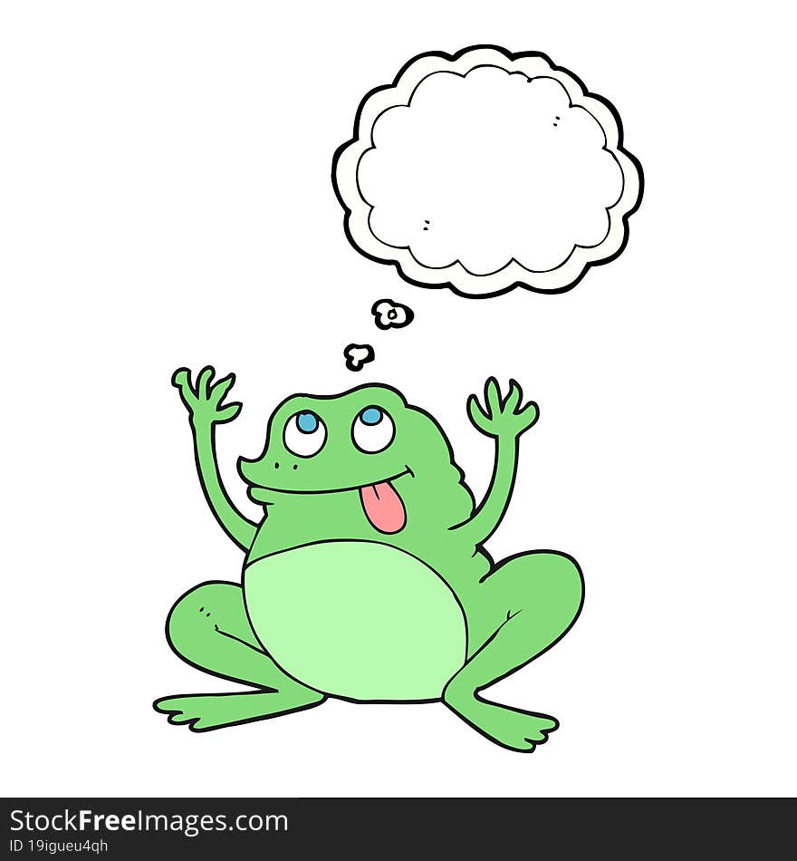 Funny Thought Bubble Cartoon Frog