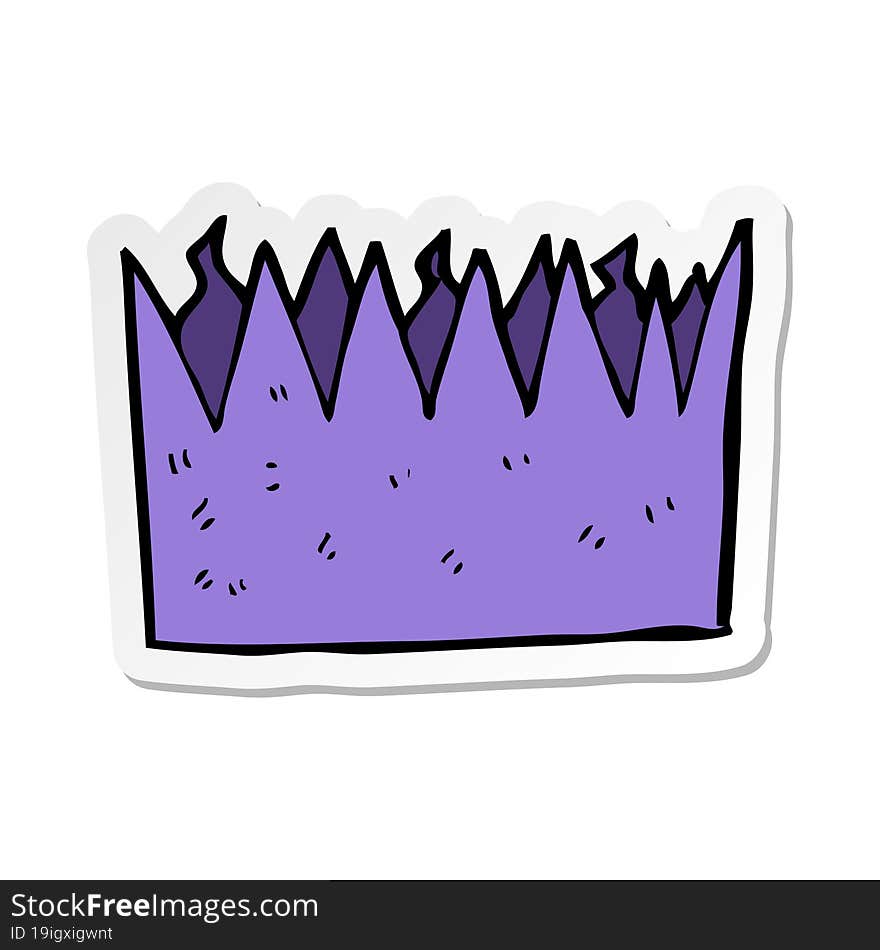 Sticker Of A Cartoon Paper Crown