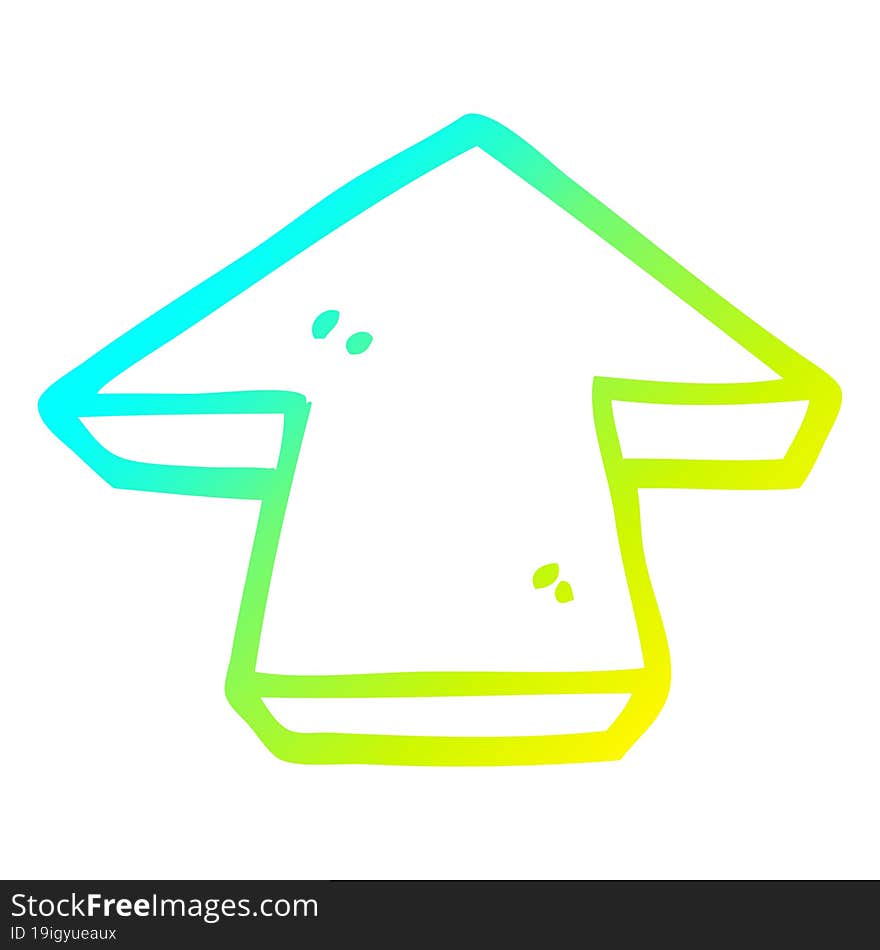 cold gradient line drawing cartoon arrow symbol