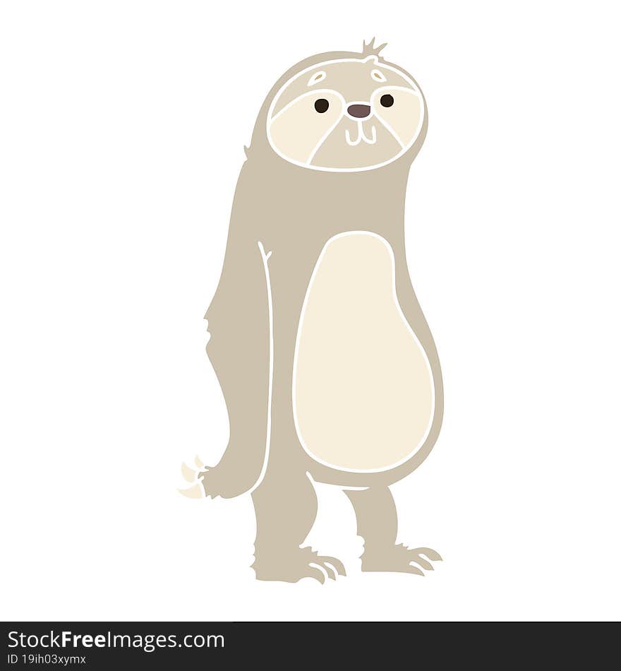 hand drawn quirky cartoon sloth. hand drawn quirky cartoon sloth