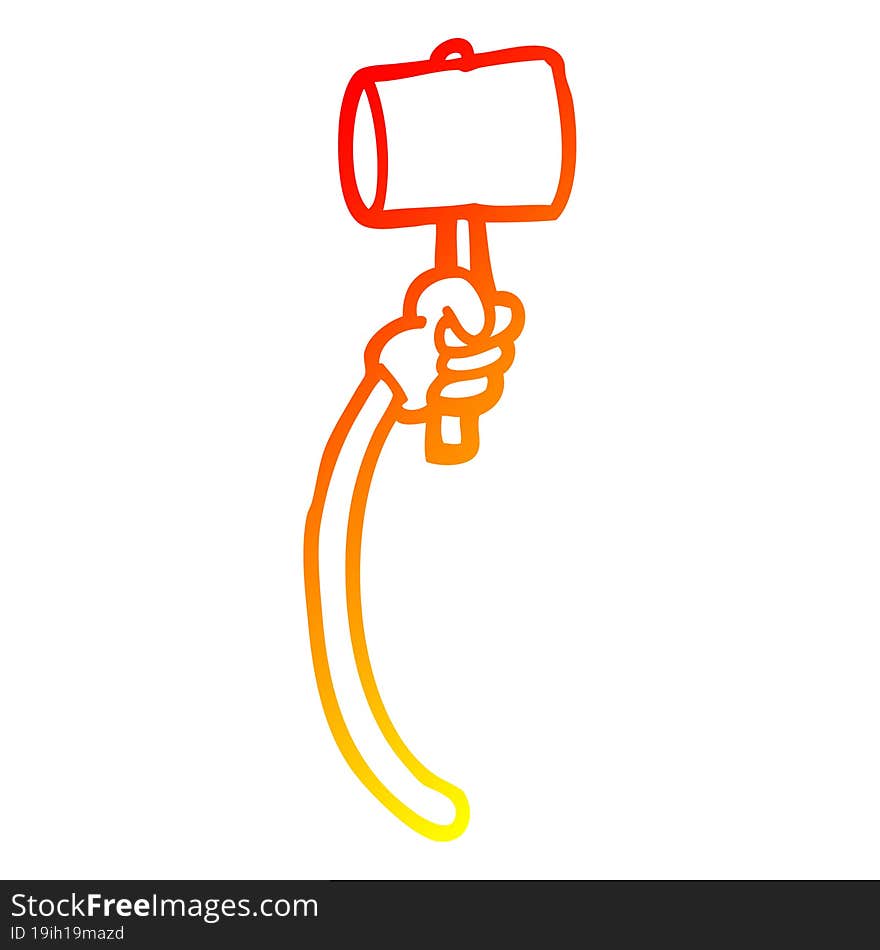 warm gradient line drawing of a cartoon retro hand gestures