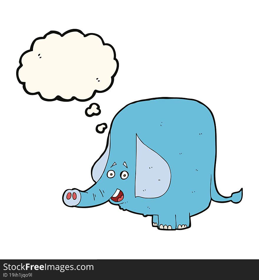 Cartoon Funny Elephant With Thought Bubble