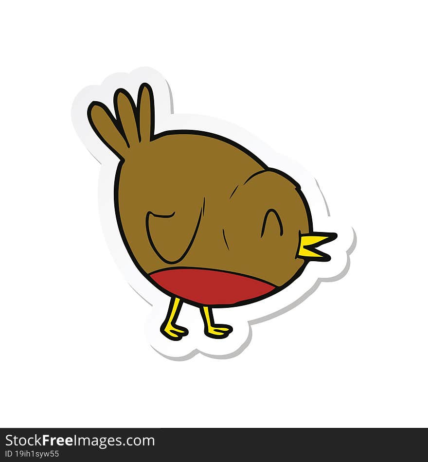 sticker of a cartoon robin bird