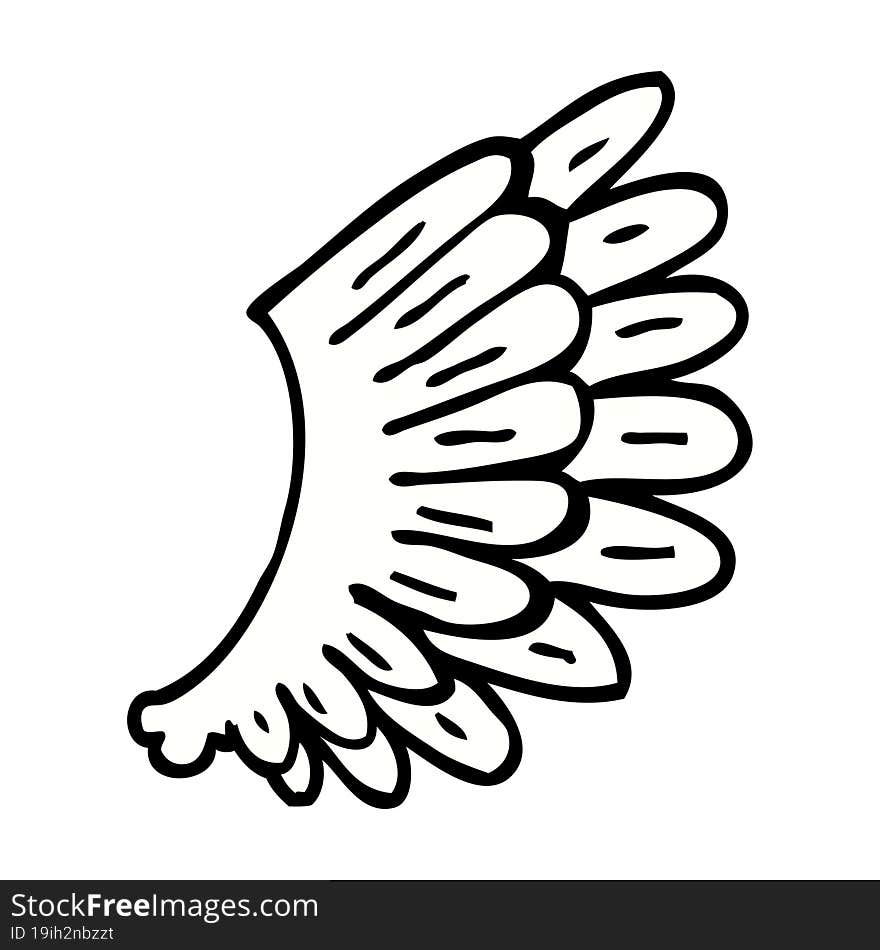 Cartoon Doodle Angel Wings