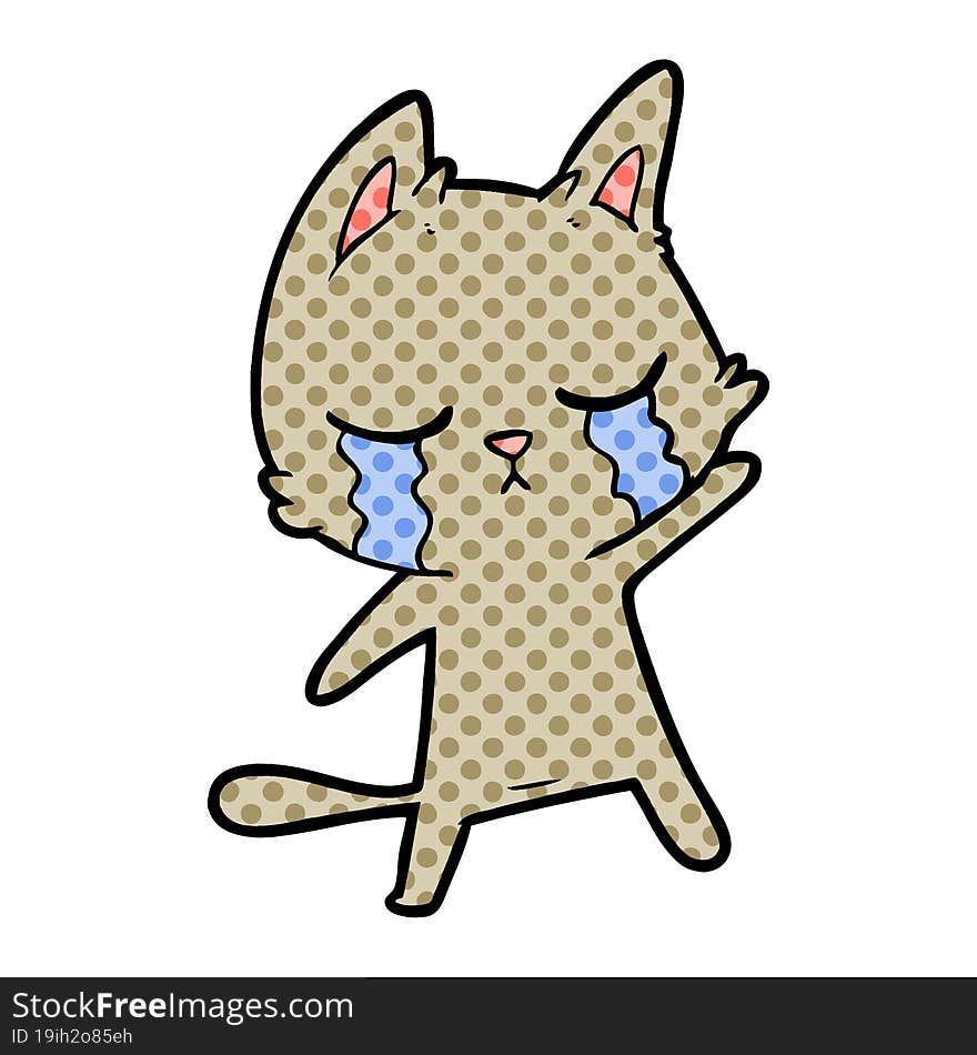 crying cartoon cat. crying cartoon cat