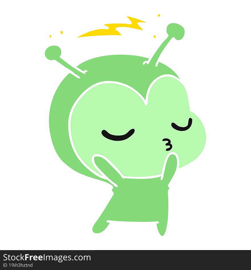 Cartoon Of A Cute Kawaii Alien