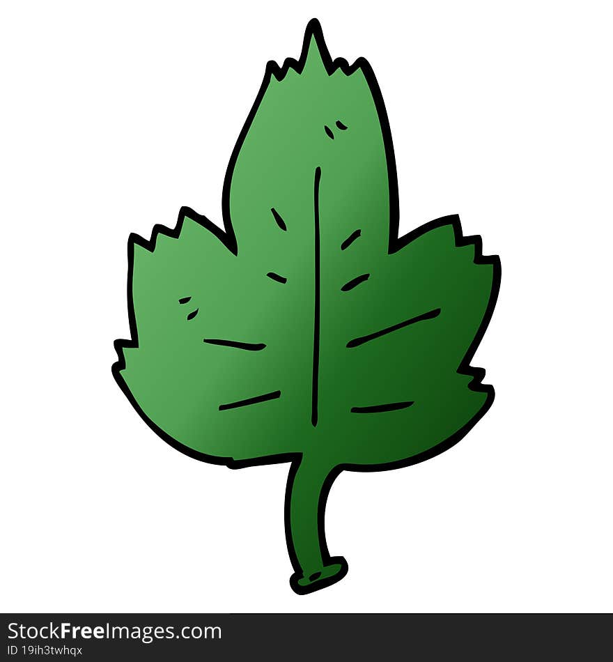 cartoon doodle leaf