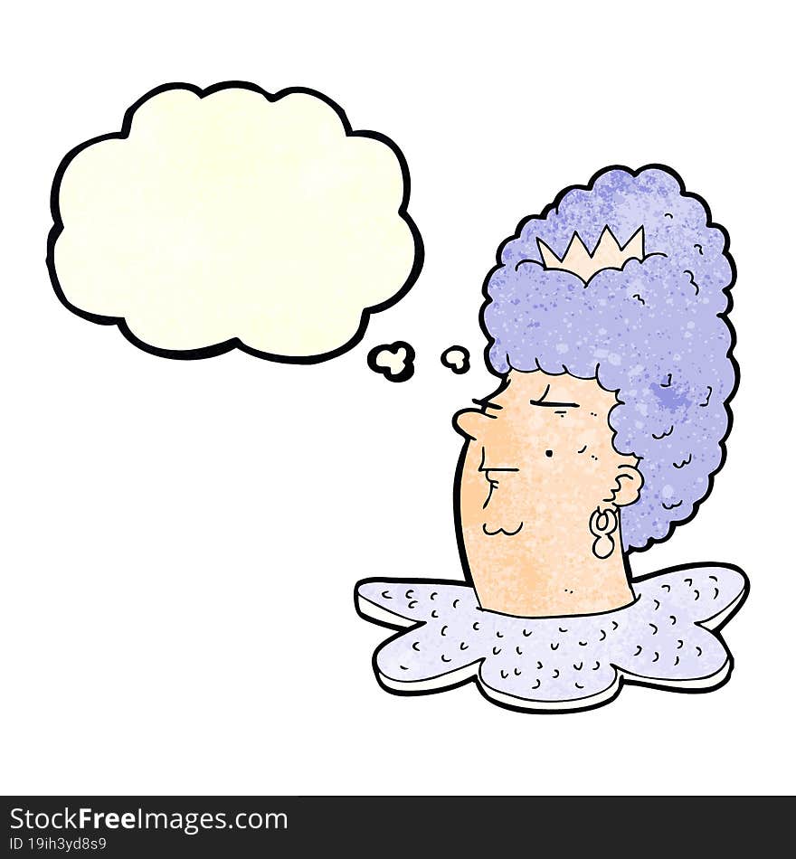 Cartoon Queen Head With Thought Bubble