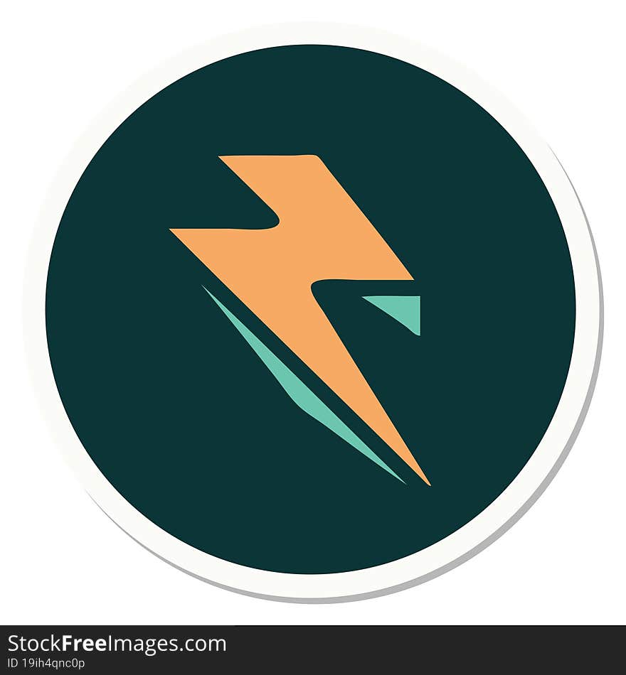 tattoo style sticker of lightning  bolt