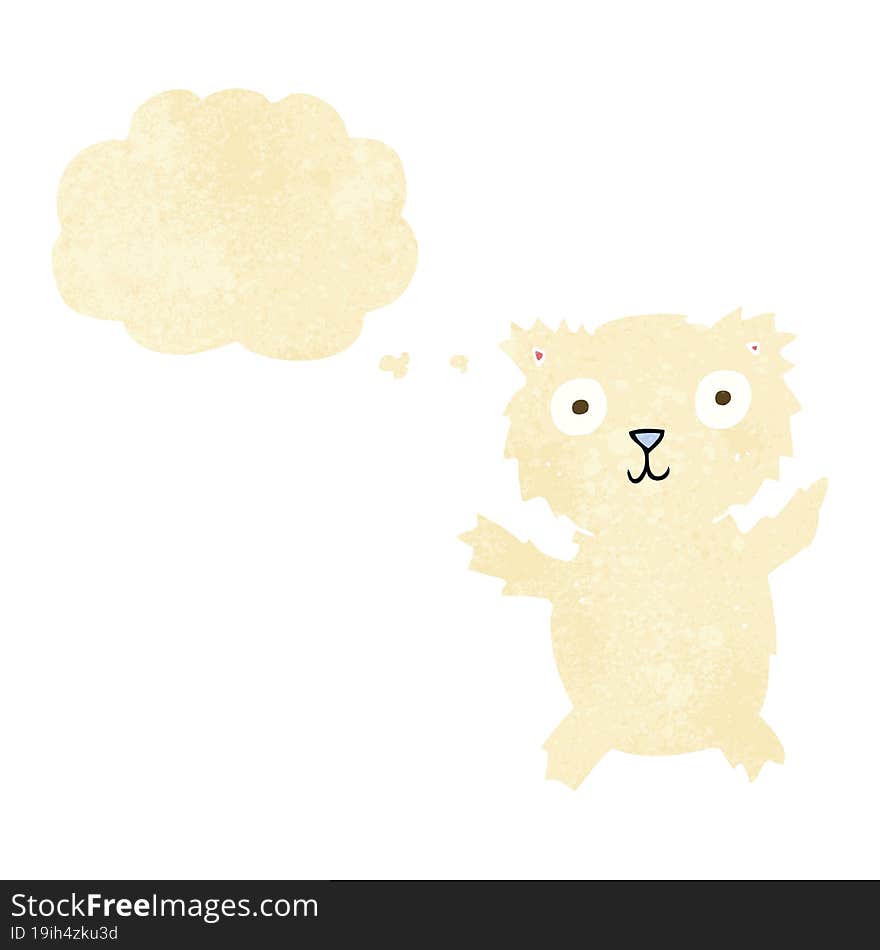 cartoon polar bear with thought bubble