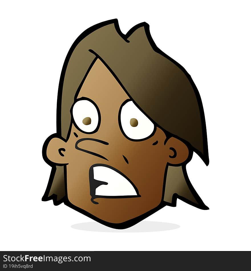 Cartoon Frightened Face