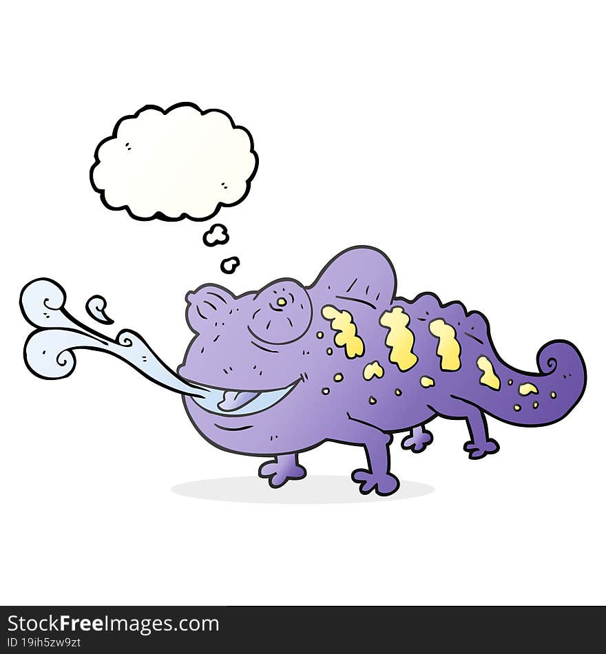 thought bubble cartoon chameleon