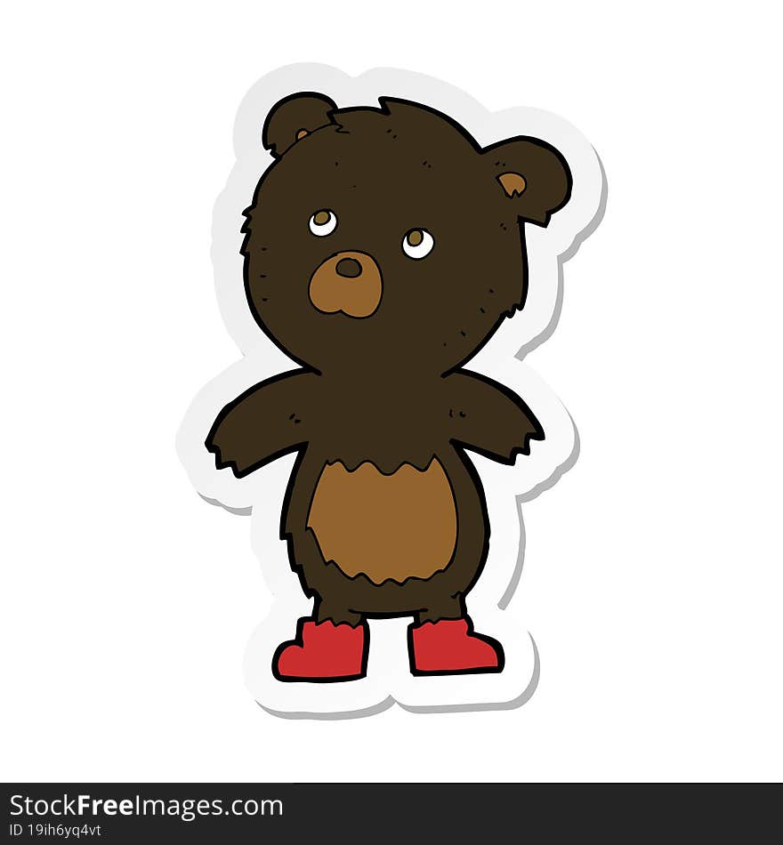 sticker of a cartoon cute little bear