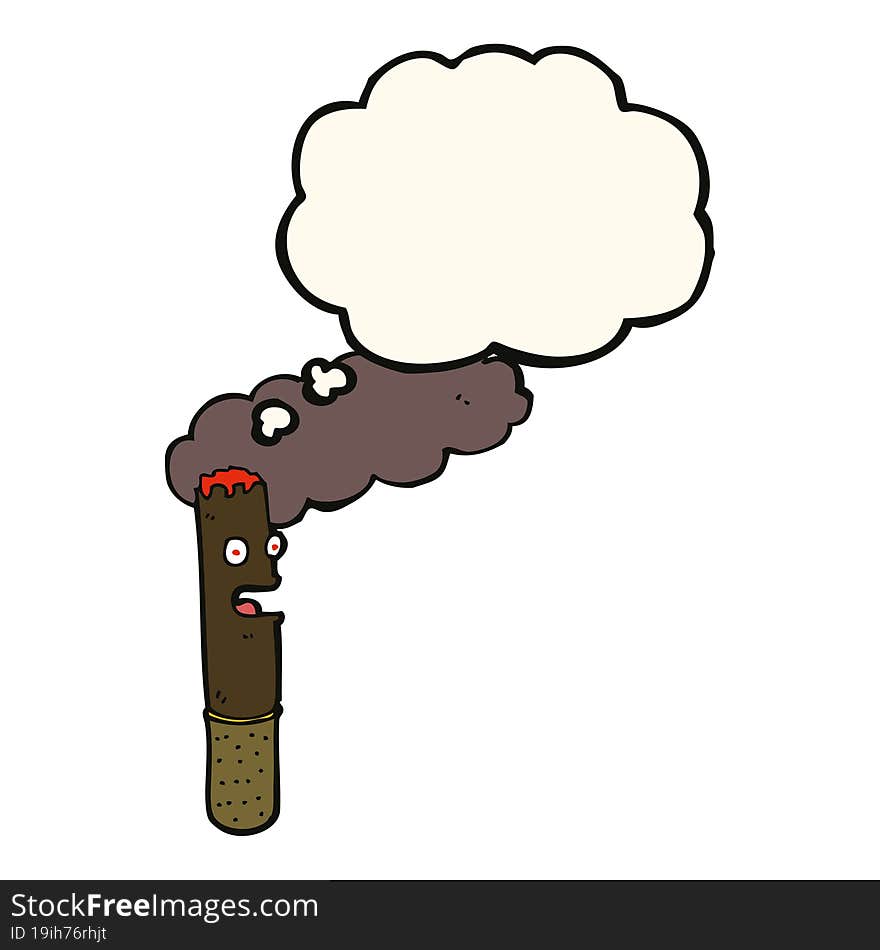 Cartoon Cigar With Thought Bubble