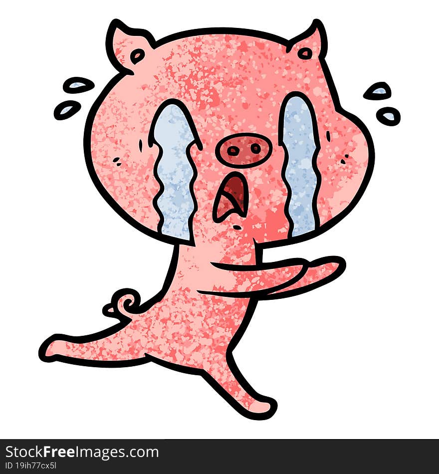 crying pig cartoon. crying pig cartoon