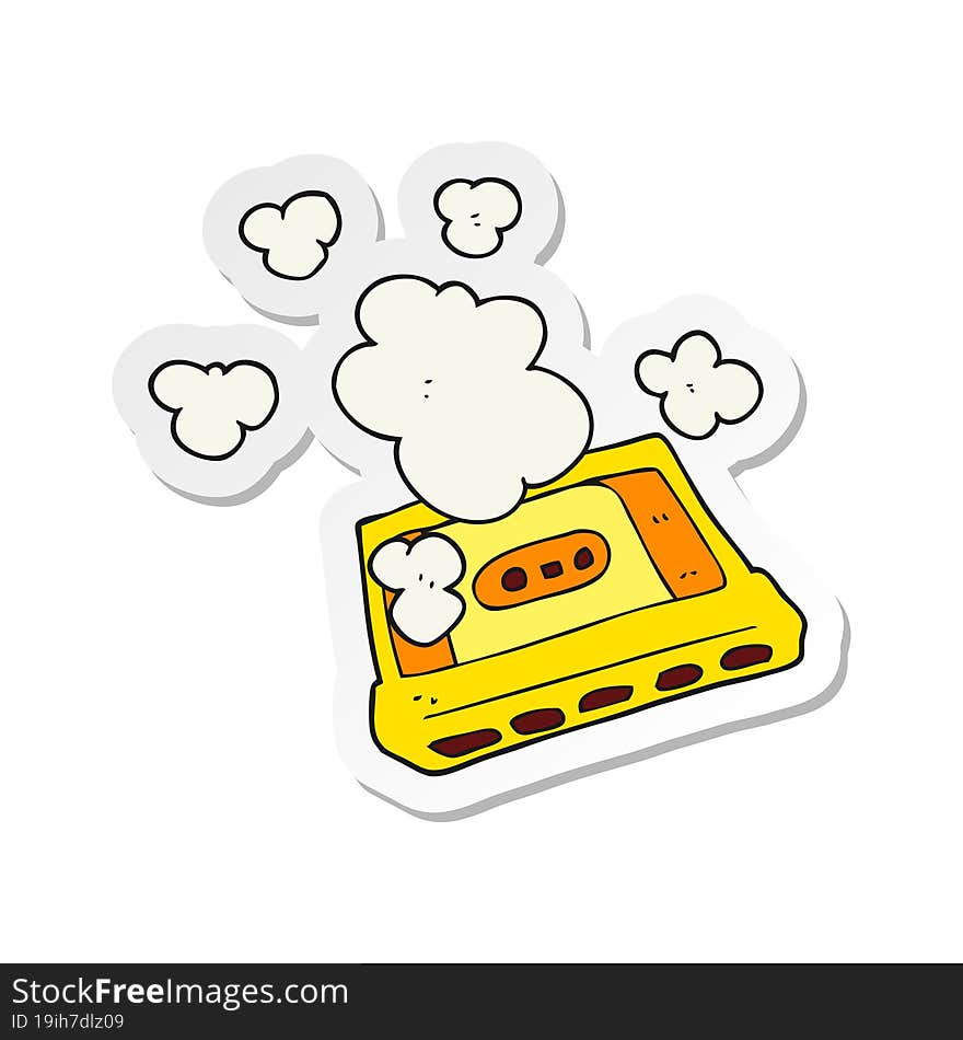 Sticker Of A Cartoon Cassette Tape