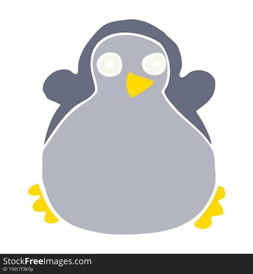 flat color style cartoon penguin