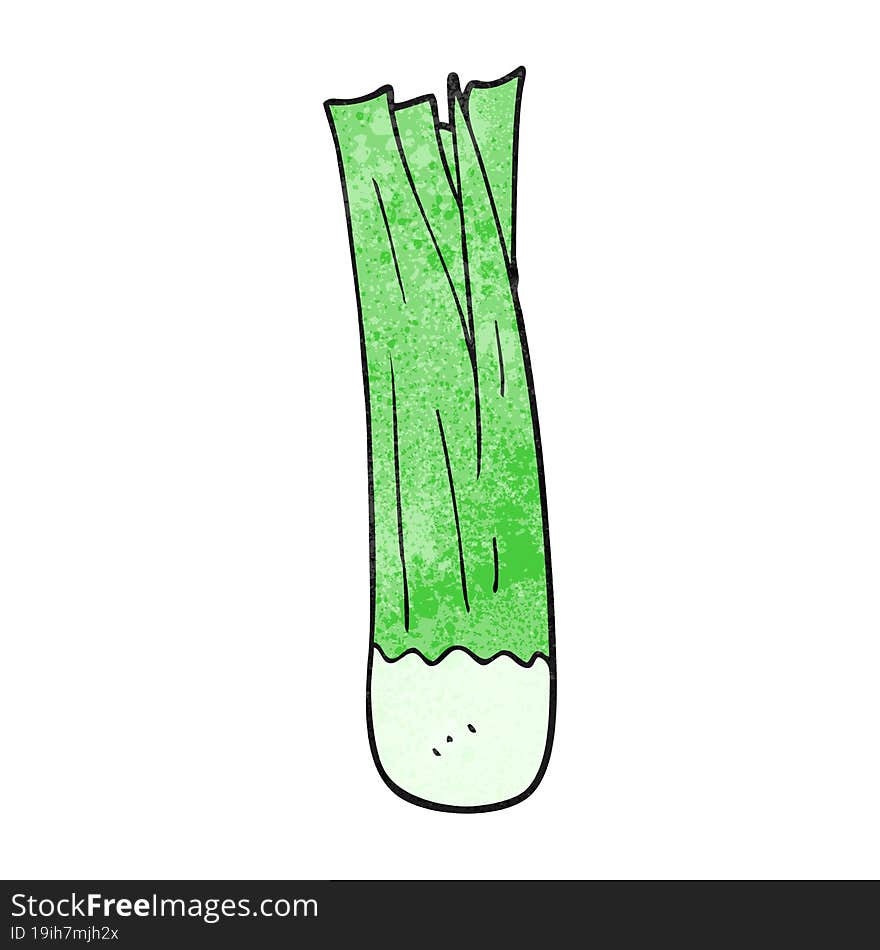 freehand textured cartoon leek