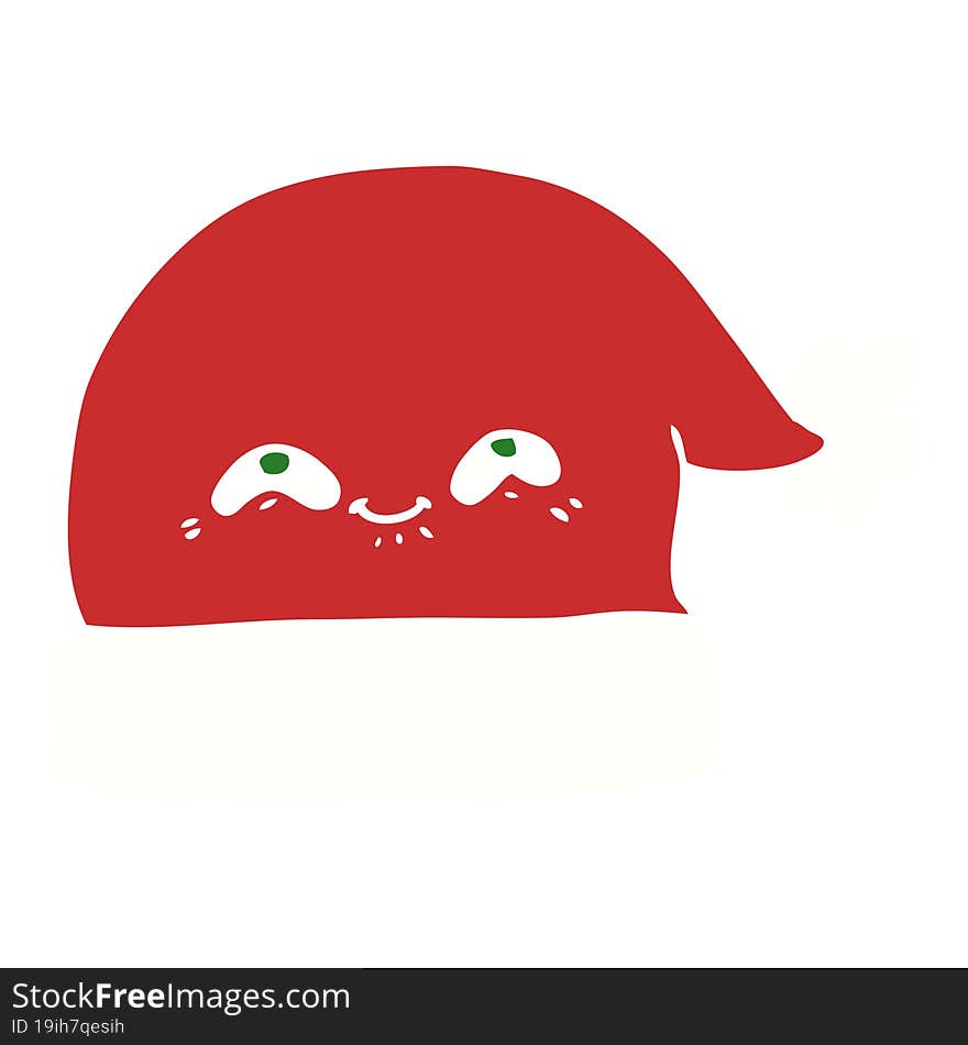 Flat Color Style Cartoon Christmas Santa Hat