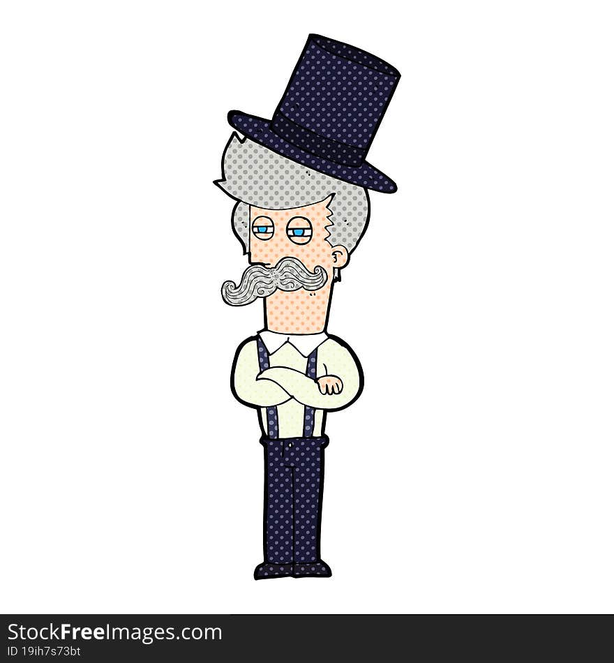 cartoon man wearing top hat