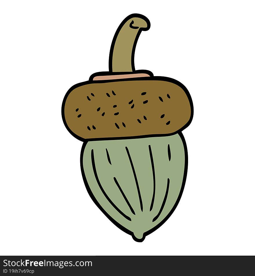 cartoon doodle acorn