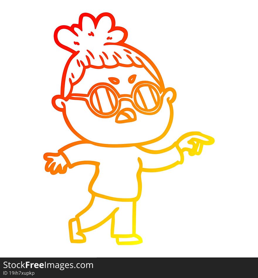 warm gradient line drawing cartoon annoyed woman