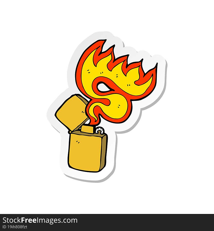 sticker of a cartoon metal lighter