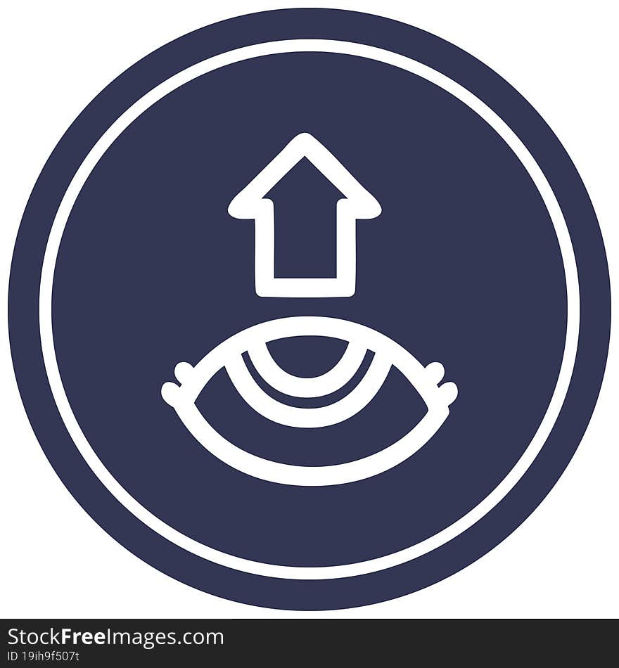 eye looking up circular icon