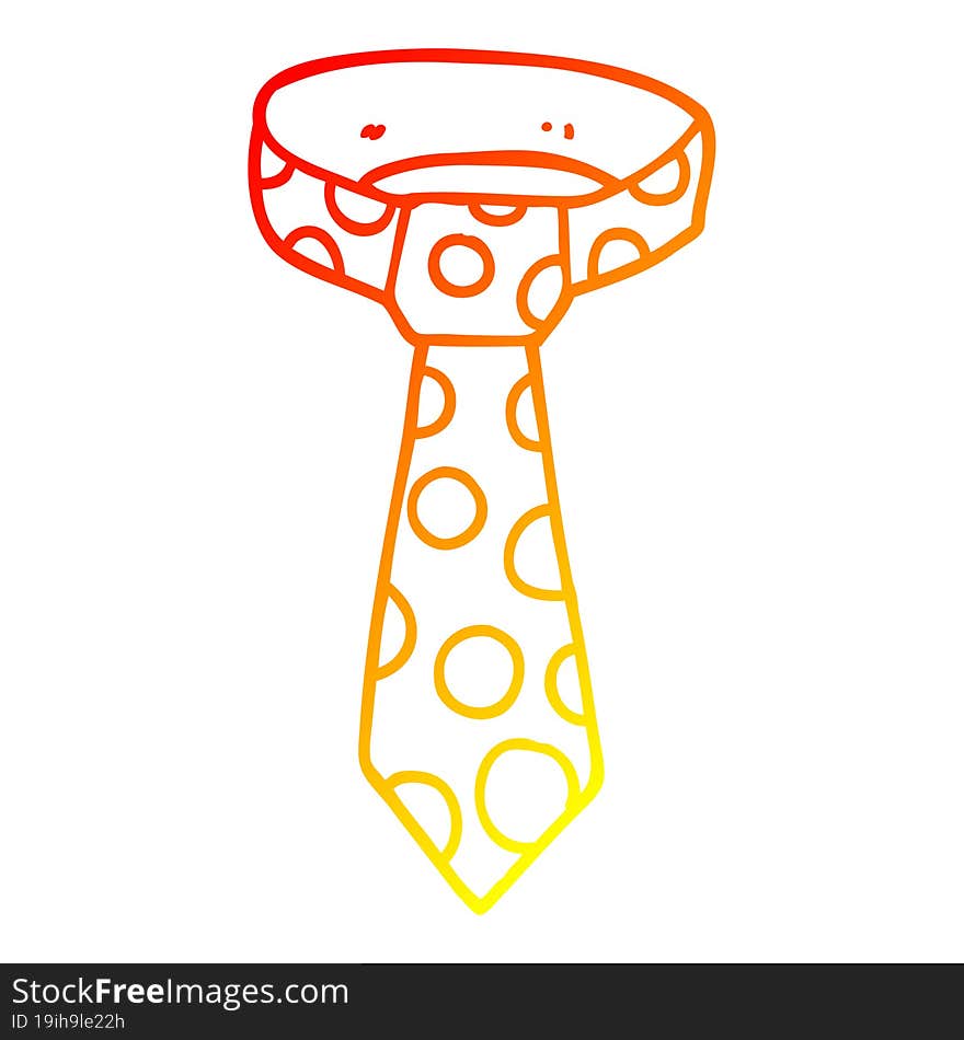 warm gradient line drawing cartoon patterned tie