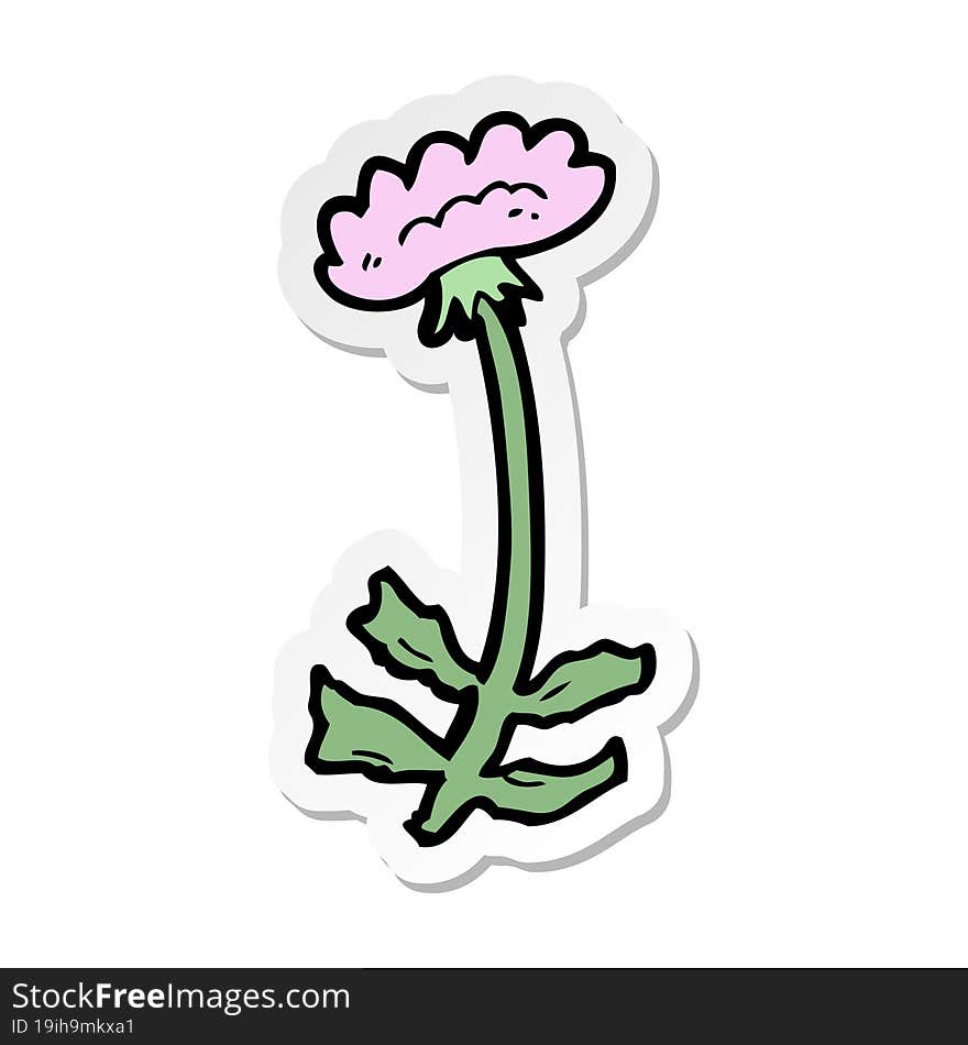 sticker of a cartoon flower