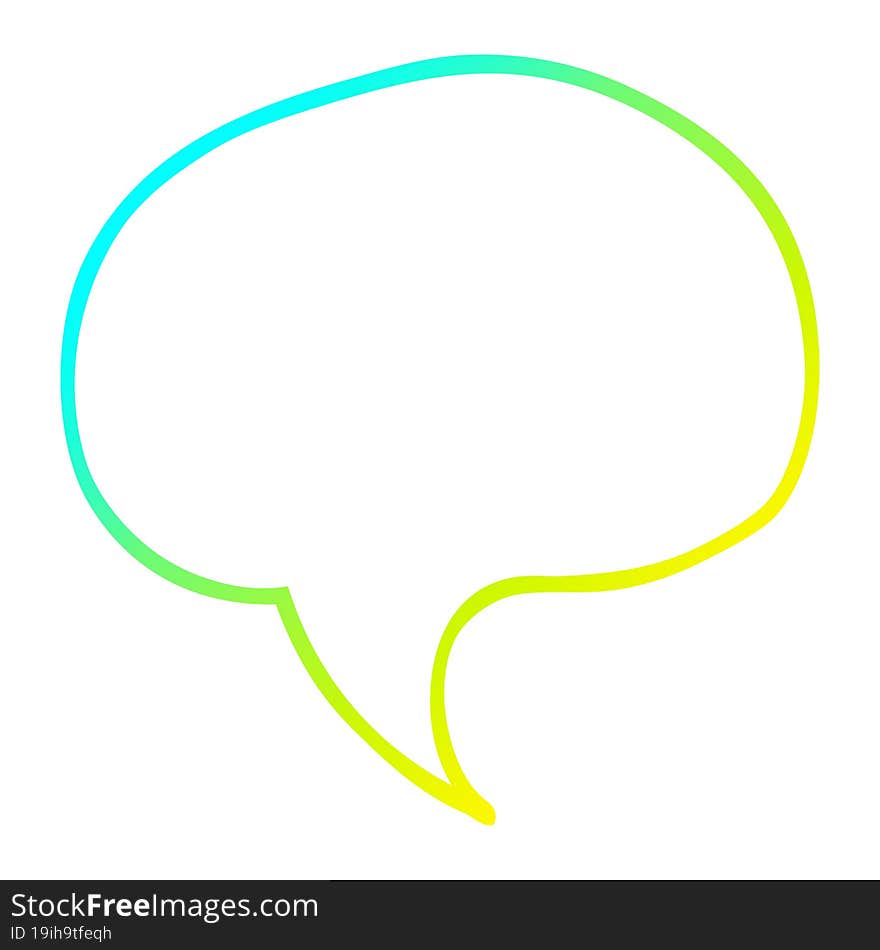 cold gradient line drawing cartoon speech bubble