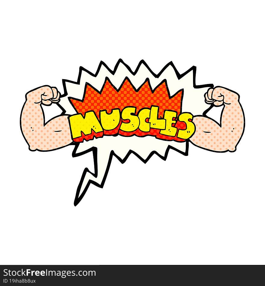 comic book speech bubble cartoon muscles symbol