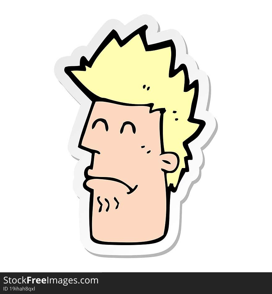 Sticker Of A Cartoon Man Feeling Sick