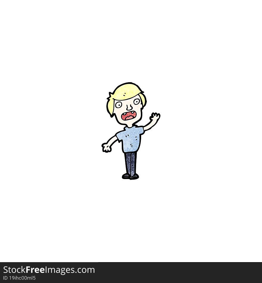 cartoon waving boy