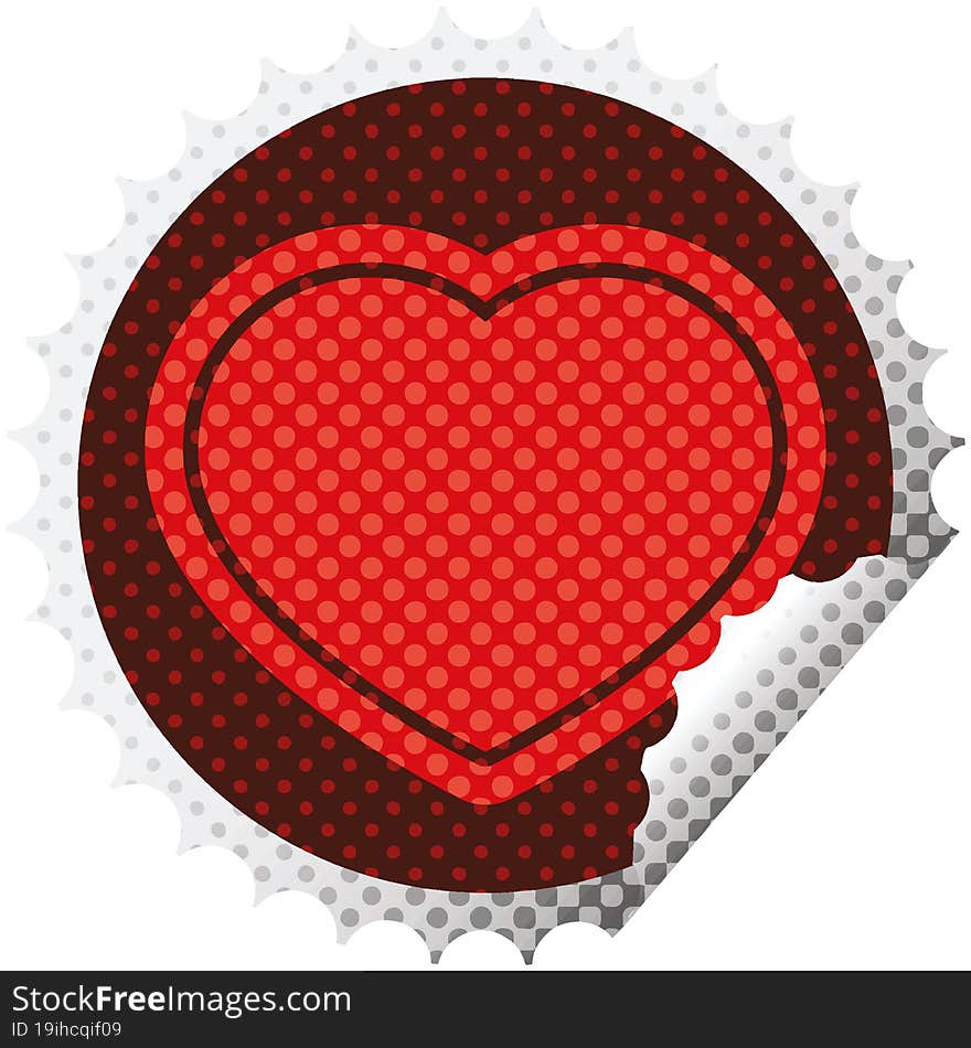 heart symbol graphic vector illustration round sticker stamp. heart symbol graphic vector illustration round sticker stamp