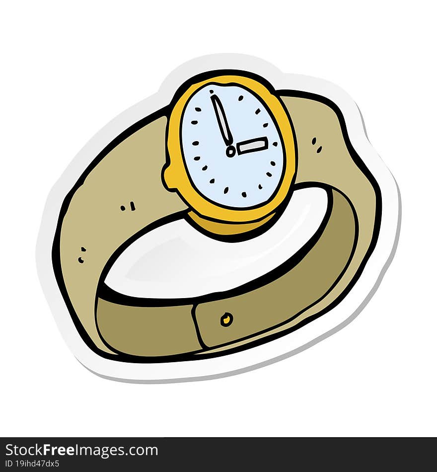 sticker of a cartoon wrist watch