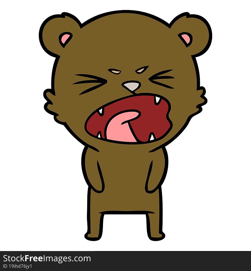 angry cartoon bear. angry cartoon bear