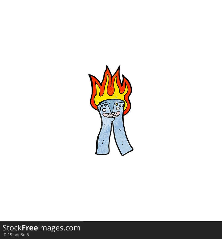 cartoon burning jeans