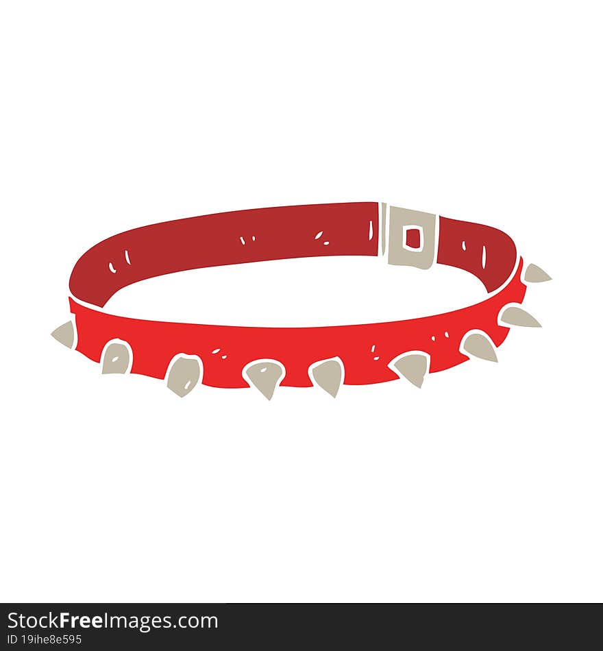 flat color illustration of dog collar. flat color illustration of dog collar