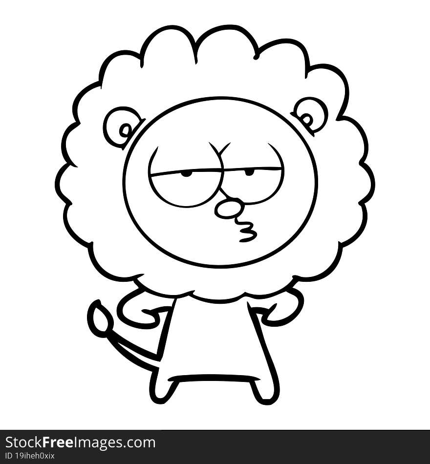 cartoon bored lion. cartoon bored lion